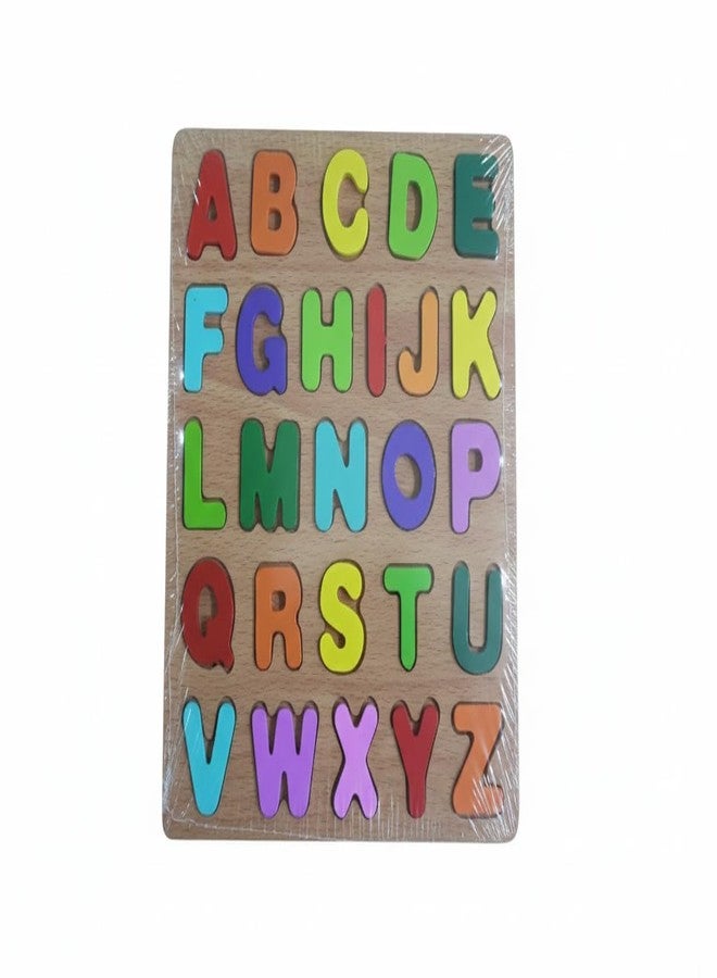 eToymart Wooden Alphabet, Numbers & Shapes Puzzle Set for Kids | 3-in-1 Early Learning Educational Wooden Board | ABC Letters, 0-9 Numbers, Shapes Puzzle | Montessori Toy for Toddlers (Age 2-6 Years) - Image 1
